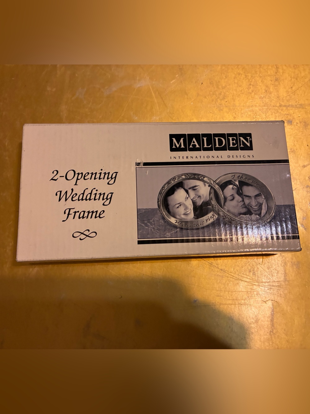 Malden 2-Opening Wedding Frame - White and Black Accents